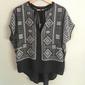 NWT• BCBG Maxazria Ayanna Oversize Scarf Shirt, XS